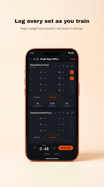 Live session with the rest timer running